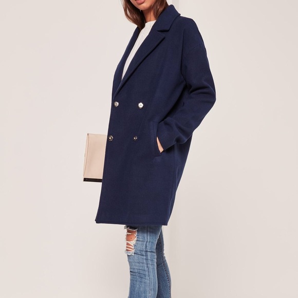 🌵Missguided🍀NWOT🍃Faux Wool Coat - Picture 2 of 7